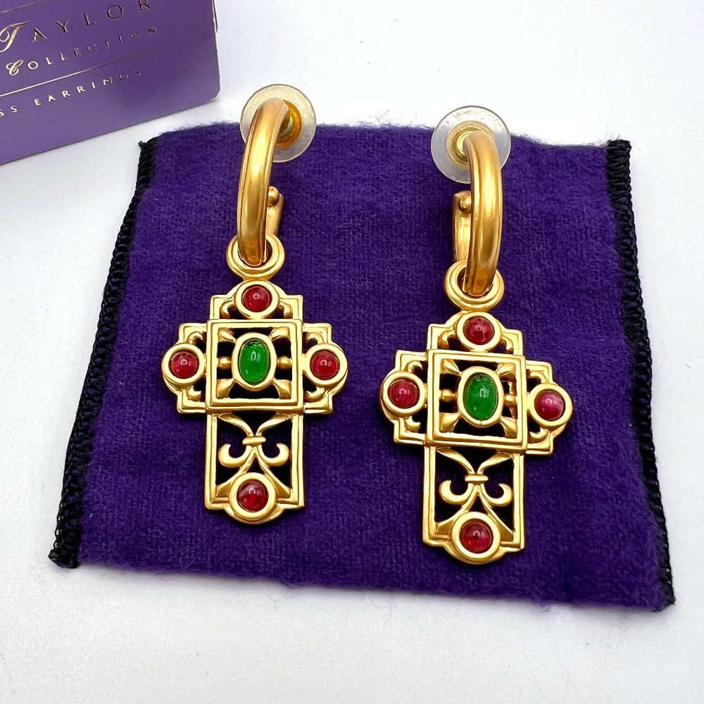 Elizabeth Taylor for Avon Katharina Cross Earrings